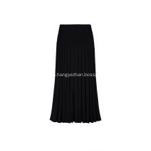 Women's Knitted Elastic Waist Texture Pleated Skirt